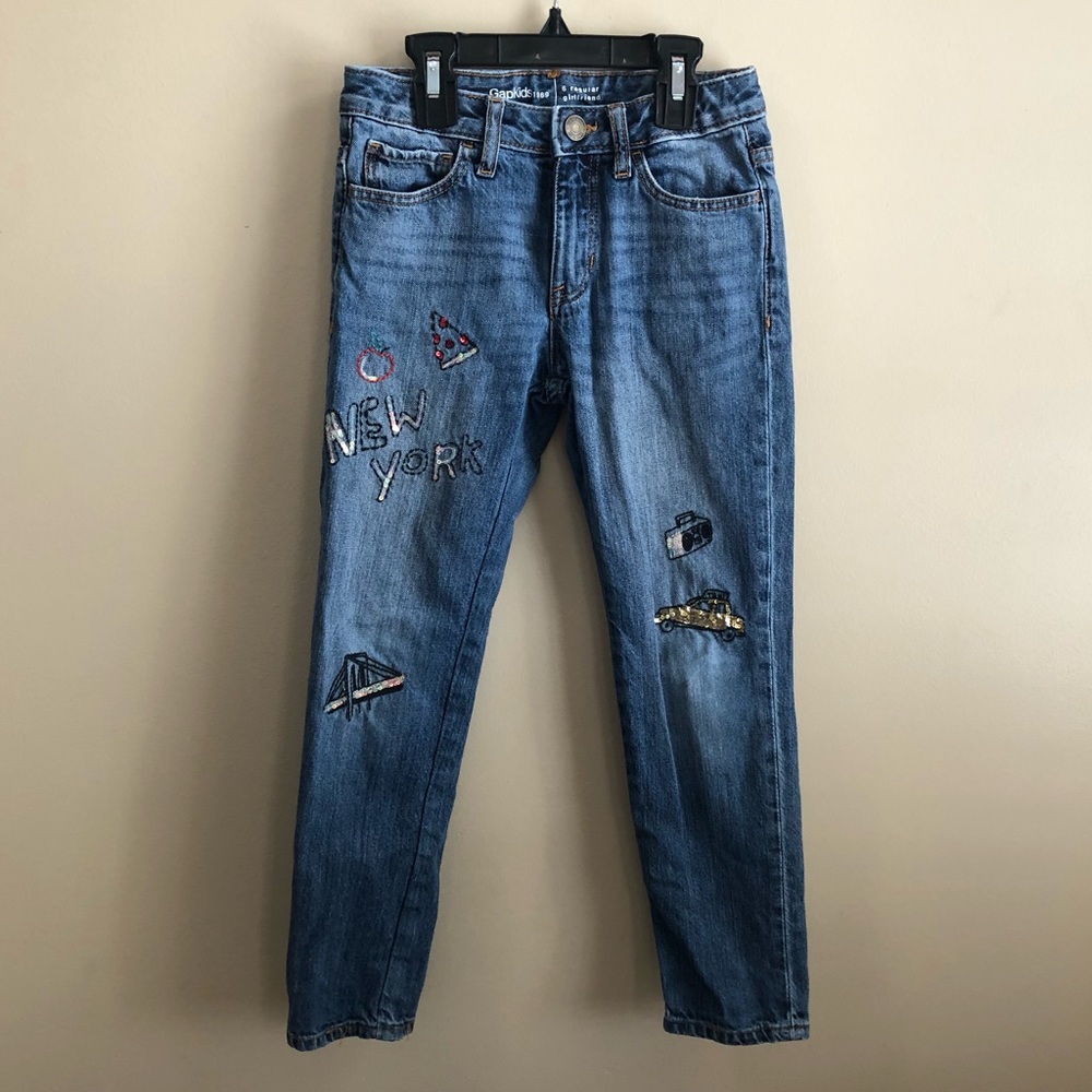 Gap Girls Mid Rise Jeans with Sequin Details